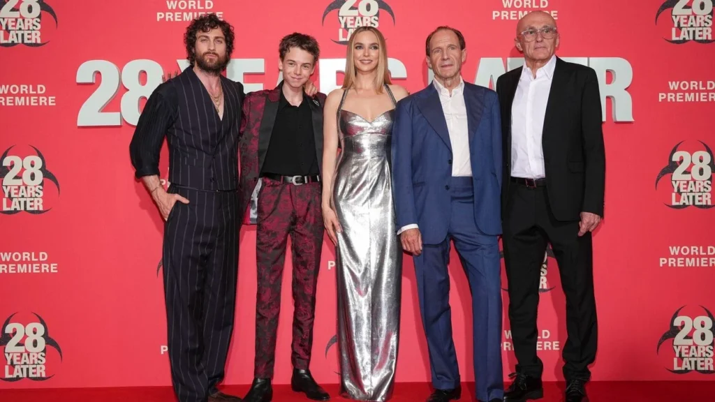 28 Years Later London premiere, Aaron Taylor‑Johnson, Danny Boyle sequel, Jodie Comer horror, 2025 zombie movies