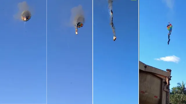Remains of hot-air balloon crash in Santa Catarina, Brazil