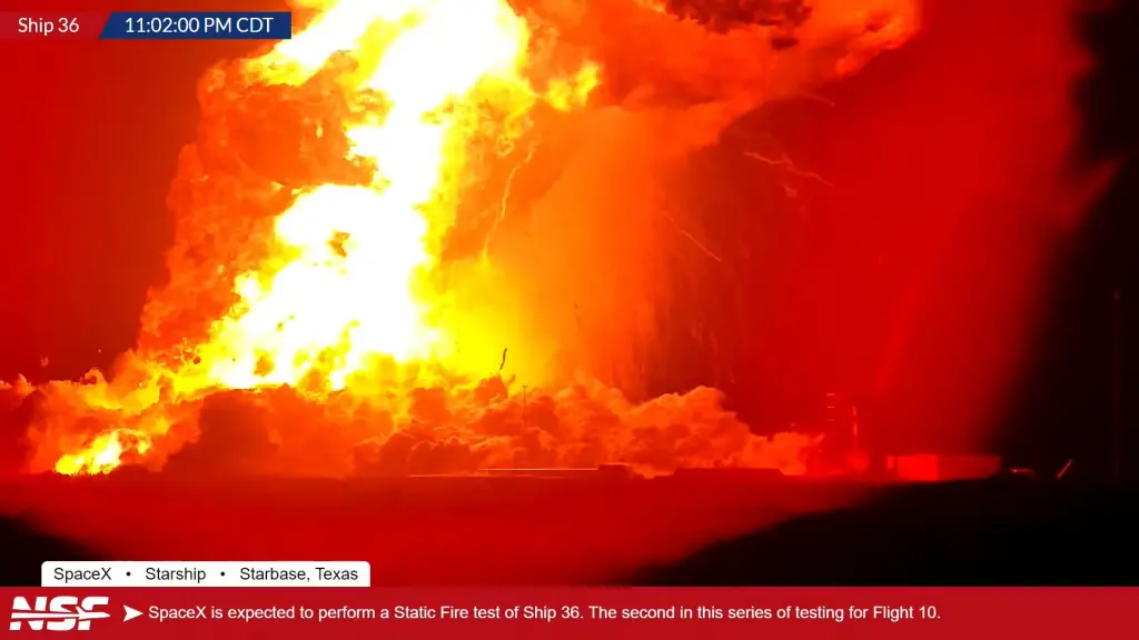 Starship Ship 36 explosion at Texas Starbase