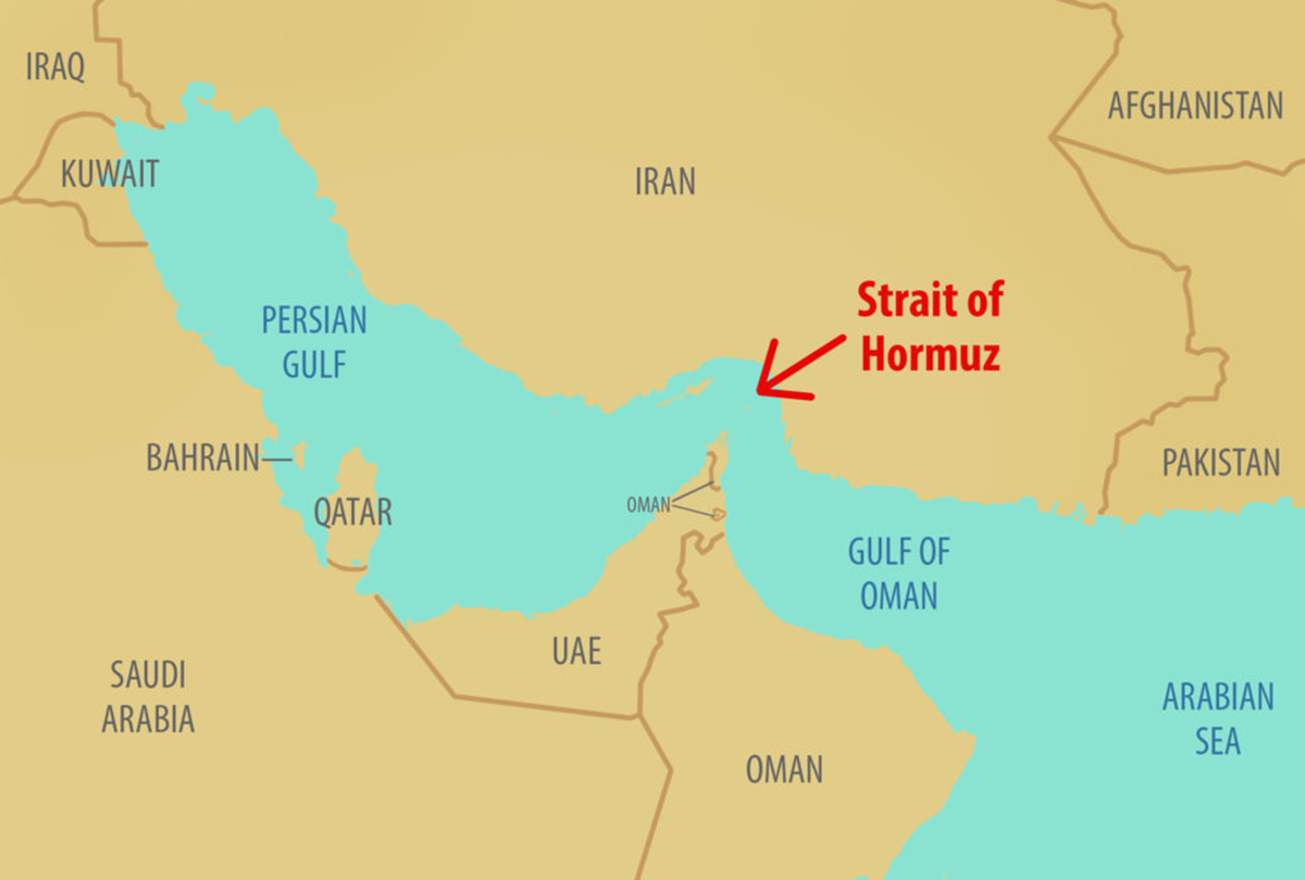 Strait of Hormuz oil transport map